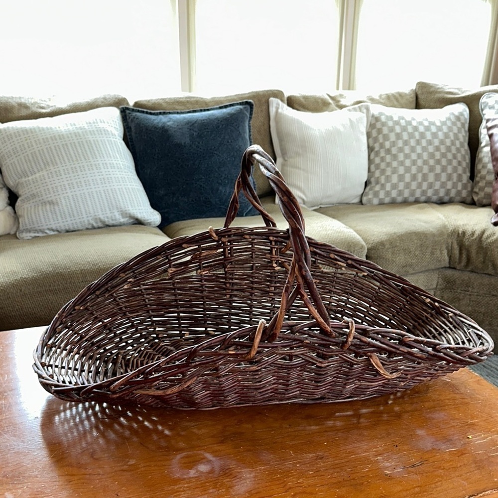 Large Handmade Brown Wicker 30” log Basket - Picture 12 of 16